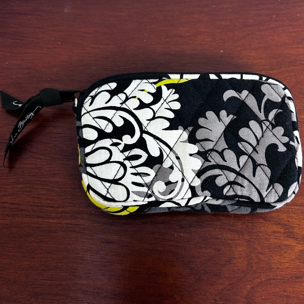 Vera Bradley Broque yellow and Black‎ quilted  Wristlet